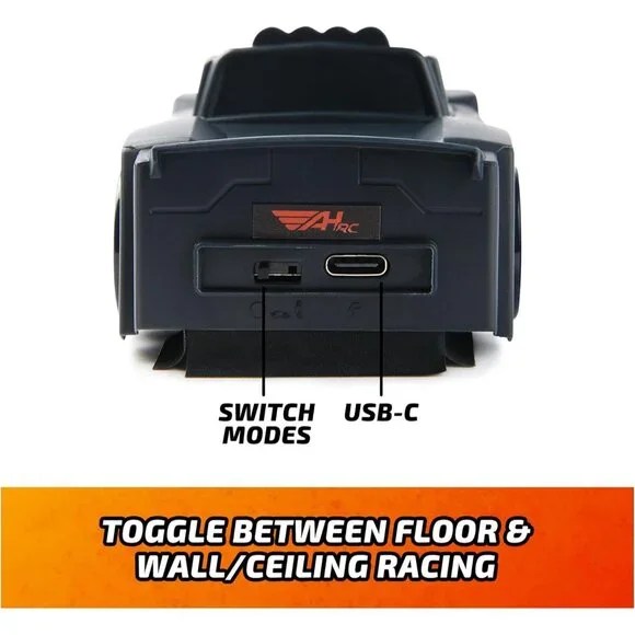 Zero Gravity Racing Wall Climber, USB-C Rechargeable Wall Racer Truck, Black Ind - Picture 3 of 9